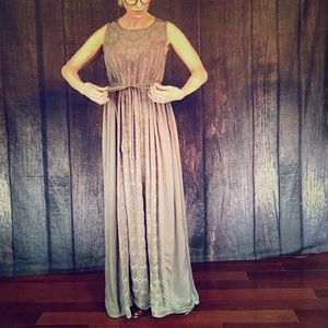 Embroidered silk maxi dress